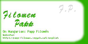 filomen papp business card